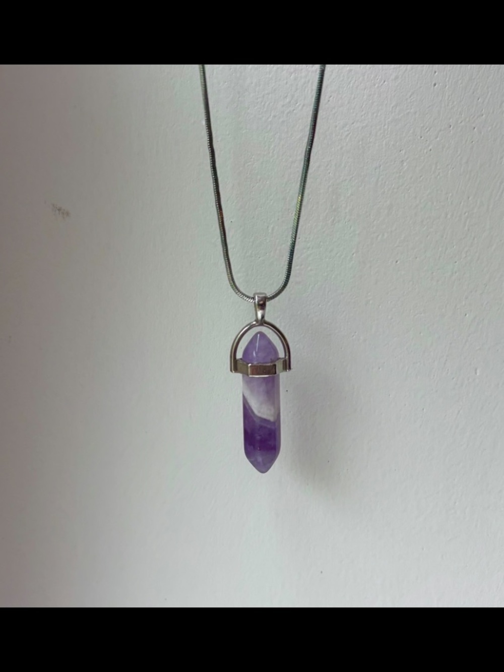 Source Unknown Purple Amethyst Point Pendant Necklace